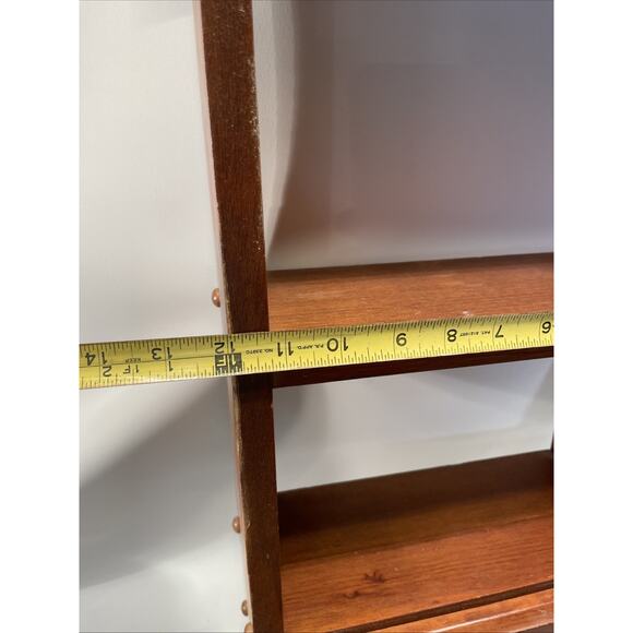 Vintage Rustic Farmhouse Primitive Pine Wood CD Book Shelf Display Curio Etagere - Picture 15 of 16